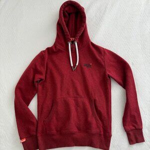 The Superdry Orange Label Men's S Red Hoodie Embroidered Logo Britain & Japan